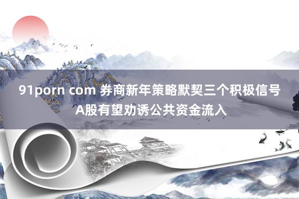 91porn com 券商新年策略默契三个积极信号 A股有望劝诱公共资金流入